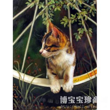 吴极《调皮可爱的小猫》 类别: 动物油画X