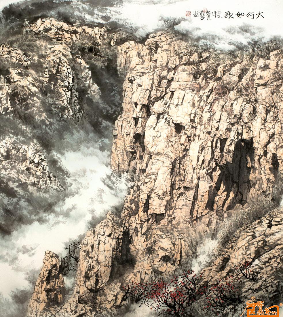 著名微结构山水画《太行如歌》-画家刘燕声十大作品-收藏升值